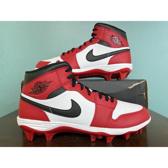 Air Jordan 1 Mid Alpha Menace "Chicago" Football Cleats Men’s Size 13 FJ6805-106 - Picture 1 of 11